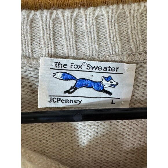 Vintage JCPenney The Fox Sweater Pullover Crewneck Wool Large L USA - Picture 5 of 9